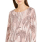Alfani Women's Printed Mesh Tunic Pink Size X-Large