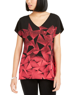 Alfani Women's Geo Print Tunic Black Size Medium