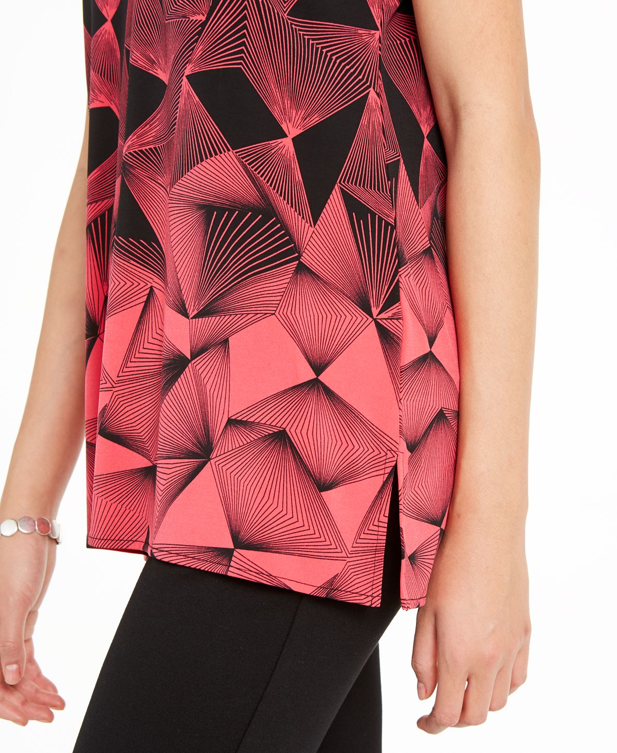 Alfani Women's Geo Print Tunic Black Size Medium