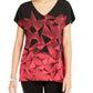 Alfani Women's Geo Print V Neck 2 Tone Tunic Blouse Black Size X-Large