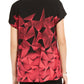 Alfani Women's Geo Print V Neck 2 Tone Tunic Blouse Black Size X-Large