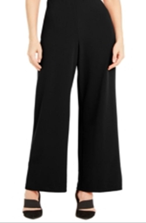Alfani Women's Sleeveless Mock Wide Leg Evening Jumpsuit Black Size Large
