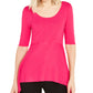 Alfani Women's Scoop Neck Asymmetric Pullover Top Pink Size Medium