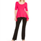 Alfani Women's Scoop Neck Asymmetric Pullover Top Pink Size Medium