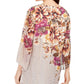 JM Collection Women's Printed Angel Sleeve Top Brown Size XX-Large