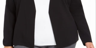 Alfani Women's Full Needle Sweater Coat Black Size 2X