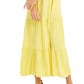 INC International Concepts Women's Smocked Bodice Peplum MIDI Dress Yellow Size X-Large