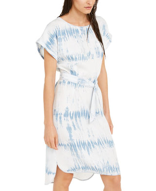 INC International Concepts Women's Tie Dye Scoop Neck Dress Blue Size X-Large