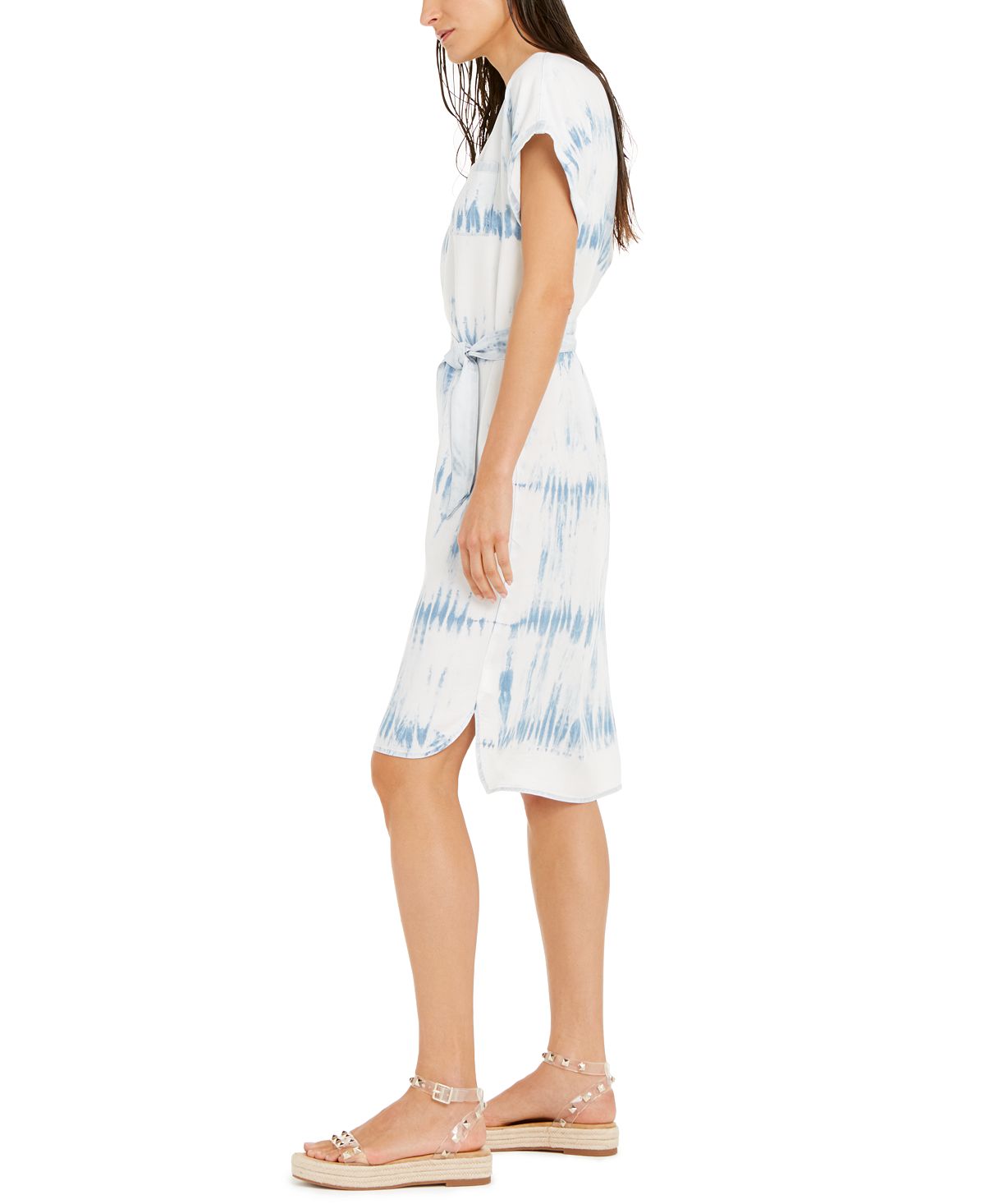 INC International Concepts Women's Tie Dye Scoop Neck Dress Blue Size X-Large