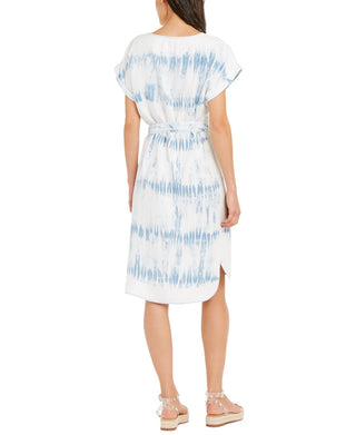 INC International Concepts Women's Tie Dye Scoop Neck Dress Blue Size X-Large