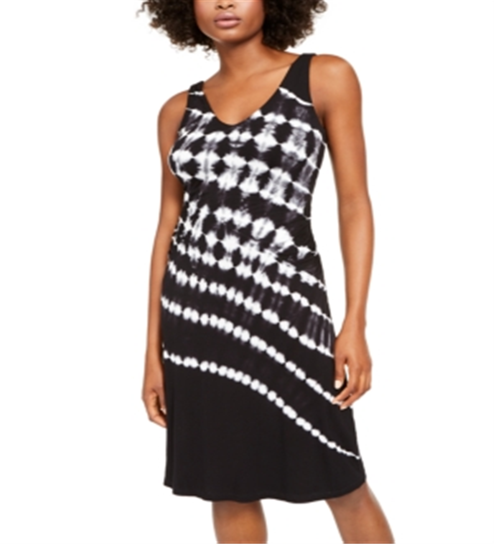INC International Concepts Women's Tie Dye Sleeveless Dress Black Size Medium