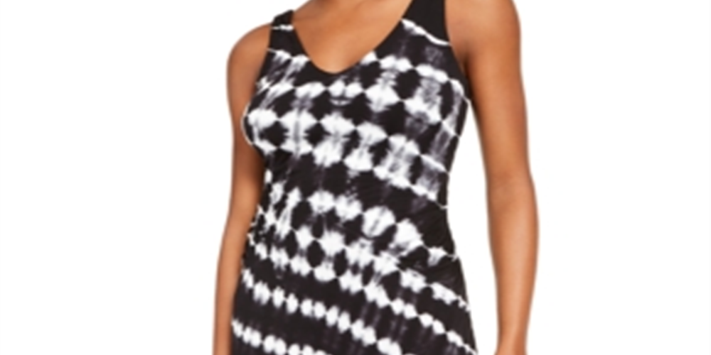 INC International Concepts Women's Tie Dye Sleeveless Dress Black Size Medium