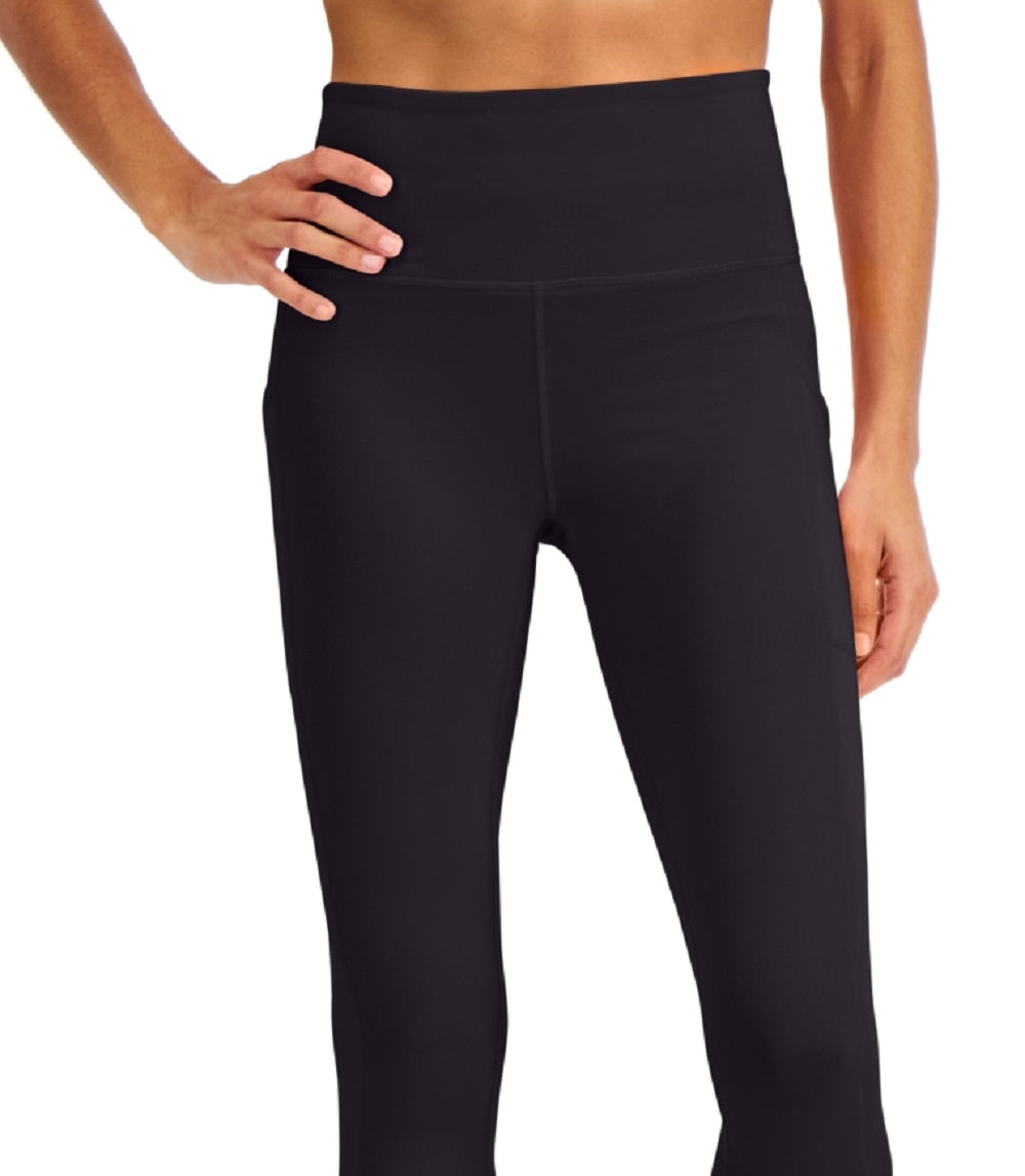 ID Ideology Women's High Rise Side Pocket Cropped Leggings Black Size X-Small