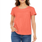 Style & Co Women's Cotton Crew Neck T-Shirt Orange Size X-Small