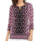 JM Collection Women's Printed Hardware Tunic Red Size Small