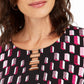 JM Collection Women's Printed Hardware Tunic Red Size Small