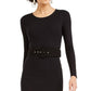 Bar III Women's MIDI Solid Sheath Dress Black Size Small