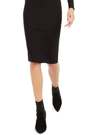 Bar III Women's MIDI Solid Sheath Dress Black Size Small