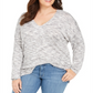 Style & Co Women's Space Dye Sweater Knit Tunic Gray Size 0X