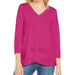 Style & Co Women's Seam Detail High Low Top Pink Size Small