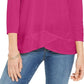 Style & Co Women's Seam Detail High Low Top Pink Size Small