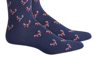 BAR III Women's Navy Pink Arch Support Crew Socks