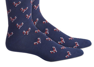 BAR III Women's Navy Pink Arch Support Crew Socks