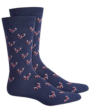 BAR III Women's Navy Pink Arch Support Crew Socks
