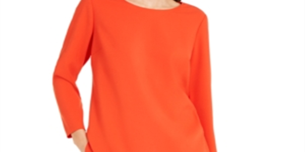 Alfani Women's Asymmetrical Tunic Red Size Medium