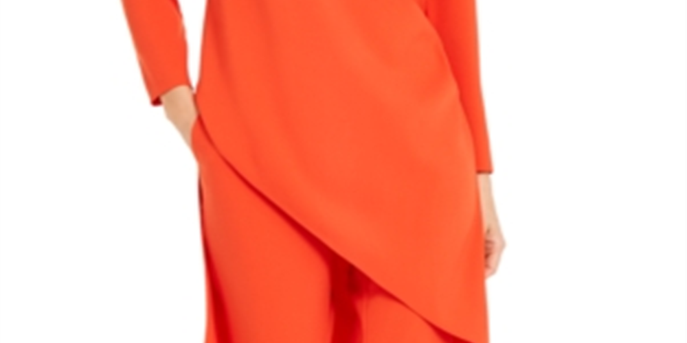 Alfani Women's Asymmetrical Tunic Red Size Medium