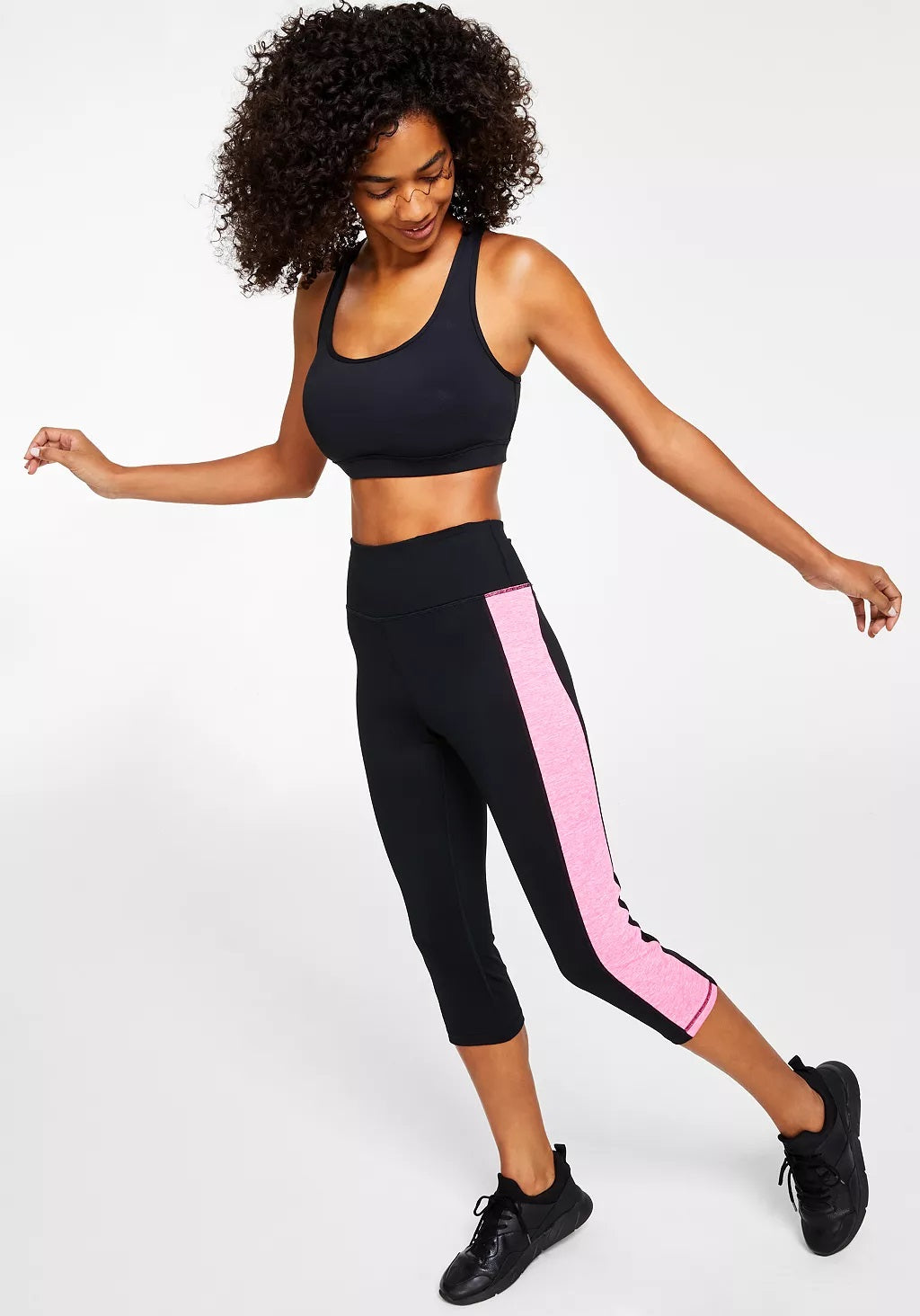 ID Ideology Women's Essentials Colorblocked Cropped Leggings Pink Size X-Large