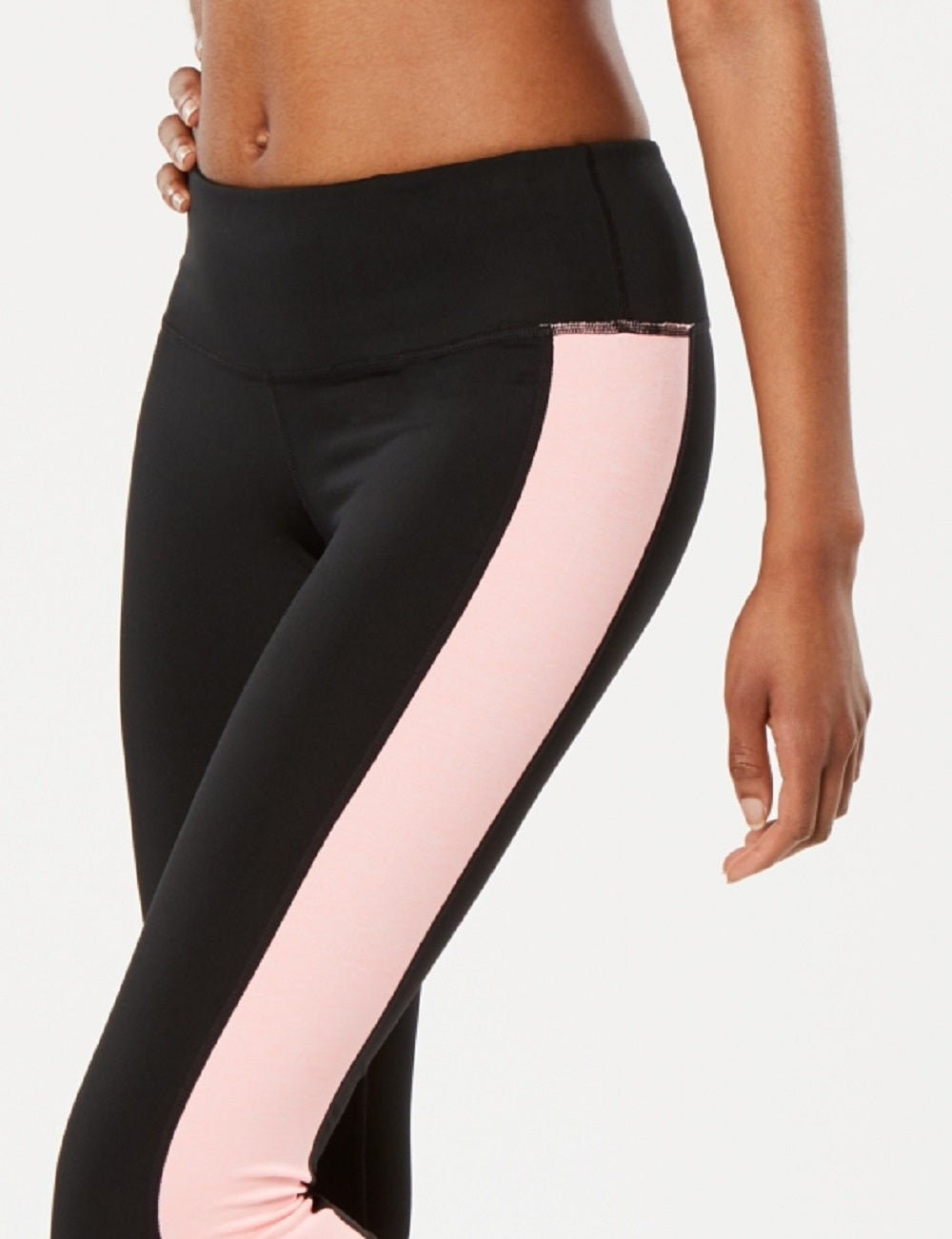 ID Ideology Women's Essentials Colorblocked Cropped Leggings Black Size Large