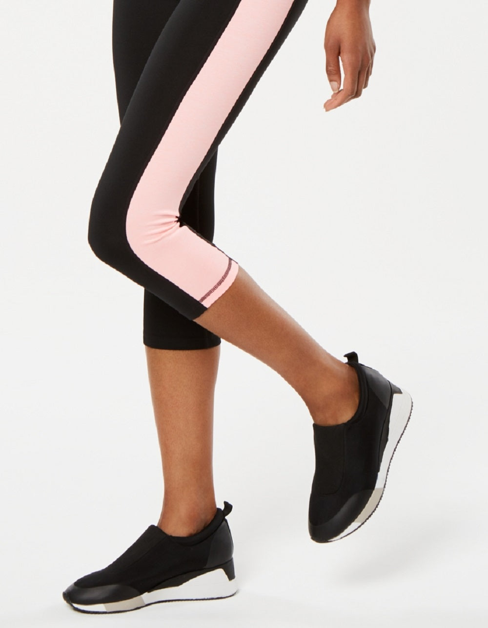 ID Ideology Women's Essentials Colorblocked Cropped Leggings Black Size Large