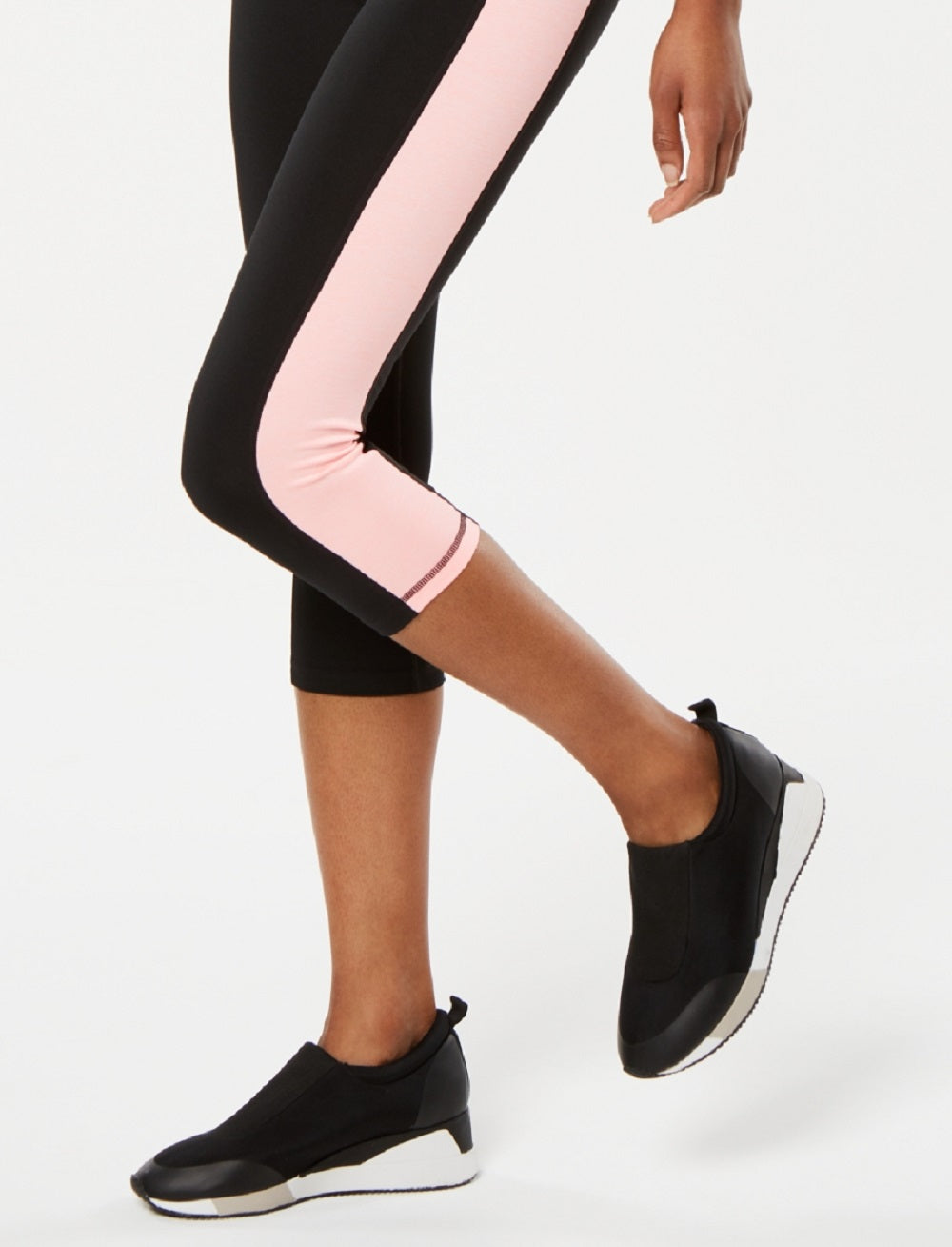 ID Ideology Women's Essentials Colorblocked Cropped Leggings Black Size X-Large