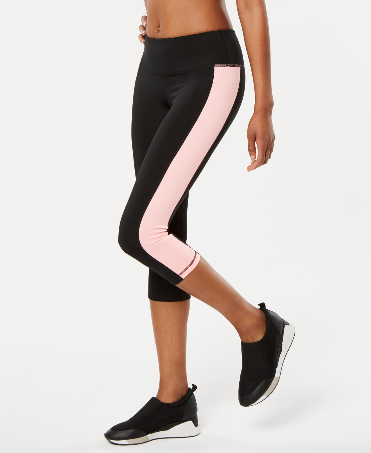 ID Ideology Women's Essentials Colorblocked Cropped Leggings Black Size X-Large