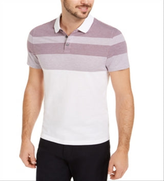 Alfani Men's Twill Striped Polo Shirt White Size XX-Large