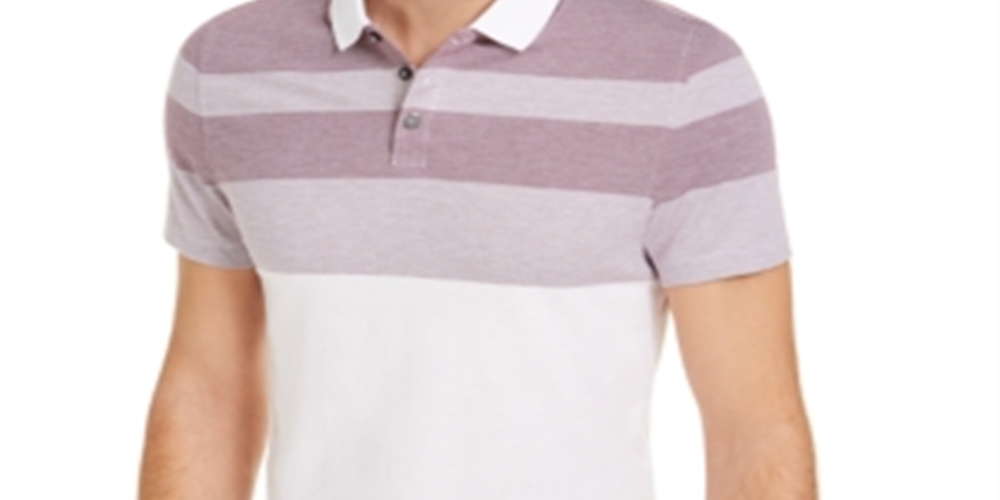 Alfani Men's Twill Striped Polo Shirt White Size XX-Large
