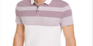 Alfani Men's Twill Striped Polo Shirt White Size XX-Large