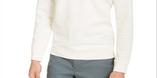 Alfani Men's Quilted Pullover Sweater Beige Size XL