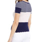 Maison Jules Women's Color Block Striped Short Sleeve Crew Neck T-Shirt Blue Size X-Large