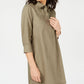 Karen Scott Women's Cotton Split Neck Shift Dress Green Size Petite X-Small