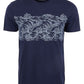 Sun + Stone Men's Wave Stripe Pattern T-Shirt Blue Size Small
