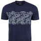 Sun + Stone Men's Wave Stripe Pattern T-Shirt Blue Size Small