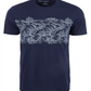 Sun + Stone Men's Wave Stripe Pattern T-Shirt Blue Size Medium