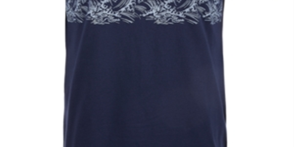 Sun + Stone Men's Wave Stripe Pattern T-Shirt Blue Size Medium