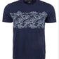 Sun + Stone Men's Wave Stripe Pattern T-Shirt Blue Size Large