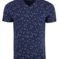 Sun + Stone Men's All Over Cross Printed Crew Neck T-Shirt Blue Size Large