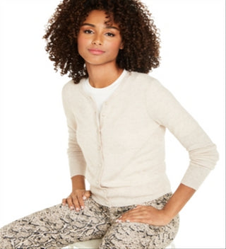 Charter Club Women's Cashmere Essential Cardigan Brown Size X-Large