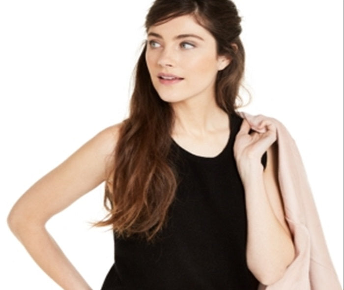 Charter Club Women's Sleeveless Cashmere Sweater Black Size X-Large