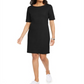 Karen Scott Women's Cotton Cuffed Sleeve Dress Black Size Small